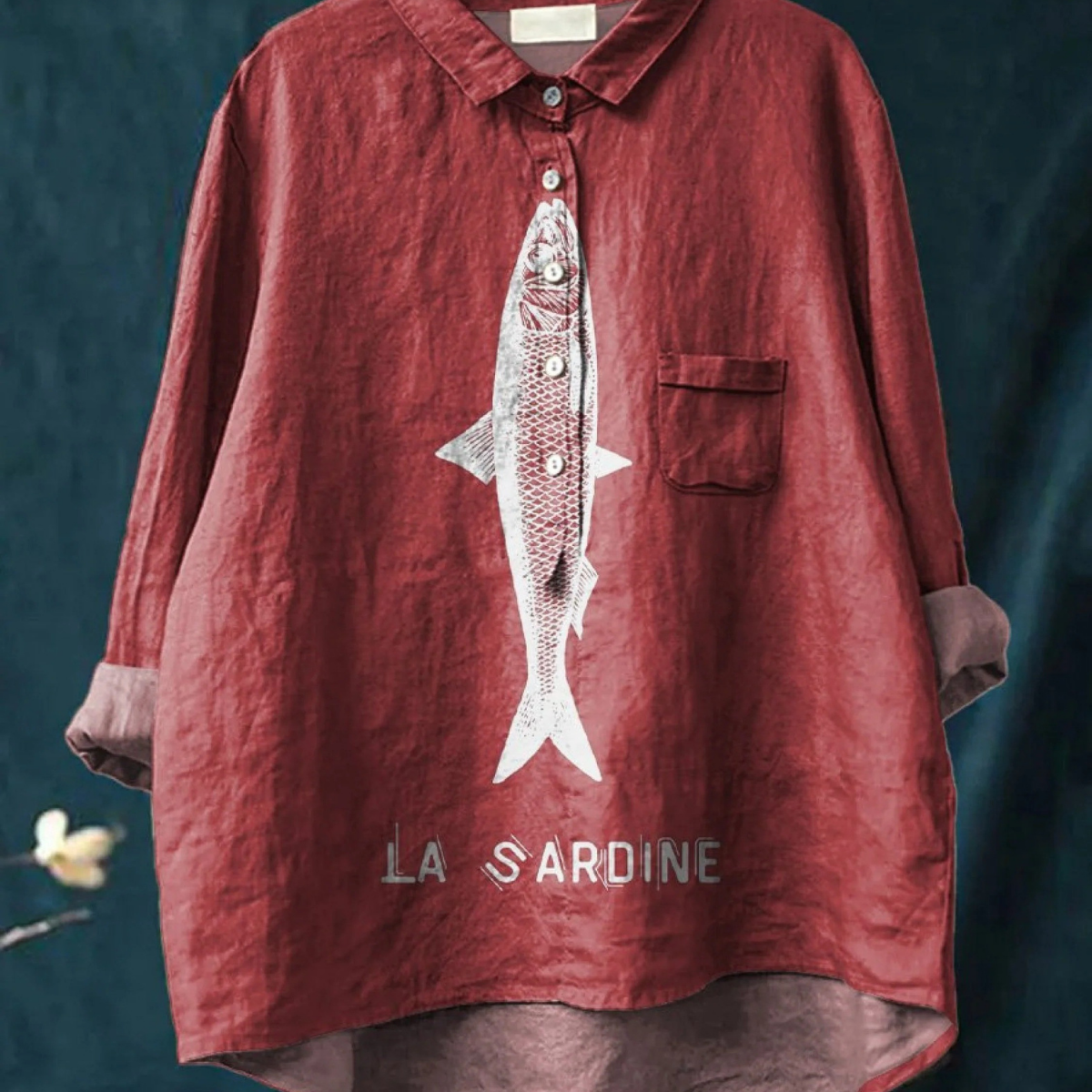 Rose | Legeres T-Shirt mit Sardinenprint