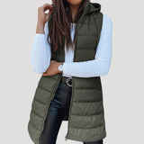 Martina | Winter Steppweste für Damen mit Kapuze