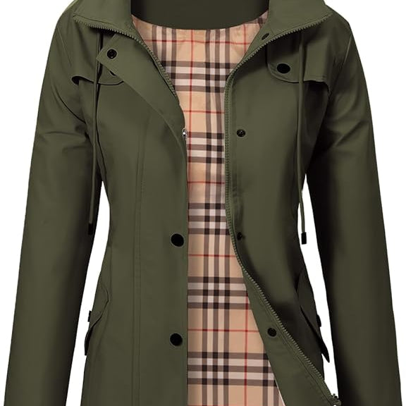 Francesca | Damen Parka mit Kapuze, Knöpfen und Taschen