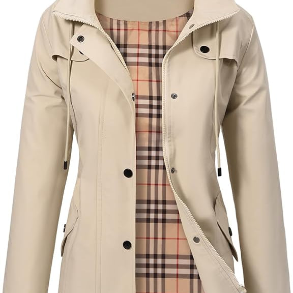 Francesca | Damen Parka mit Kapuze, Knöpfen und Taschen
