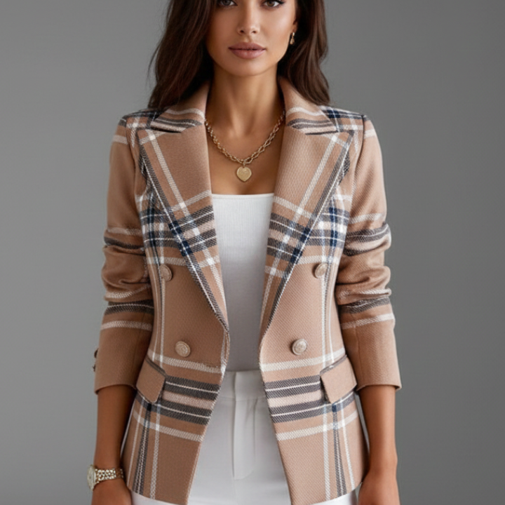 Damen Blazer mit Revers und strukturierten Oberfläche