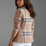 Damen Blazer mit Revers und strukturierten Oberfläche