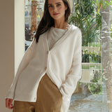 Johanna | Damen Oversized Strickjacke mit Knöpfen
