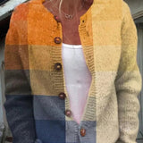 Charlotte | Damen Langarm Strick-Cardigan mit Blumenmuster
