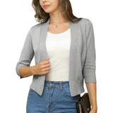 Katharina | Damen Offener Kurzjacken-Cardigan mit 3/4-Ärmeln