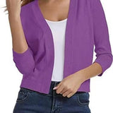 Katharina | Damen Offener Kurzjacken-Cardigan mit 3/4-Ärmeln