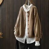 Luisa | Damen Oversize Strick-Cardigan mit Knopfleiste und Taschen