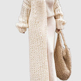 Hannah | Damen Oversized Longline Grobstrick Cardigan Offen