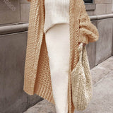 Hannah | Damen Oversized Longline Grobstrick Cardigan Offen