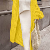 Hannah | Damen Oversized Longline Grobstrick Cardigan Offen