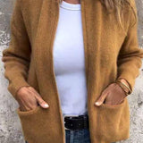 Clara | Damen Strick-Cardigan mit Reißverschluss lockere Passform Fronttaschen