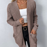 Doris | Damen Langärmlige Strickjacke mit offener Vorderseite