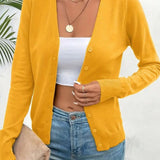 Marlene | Strickjacke Damen V-Ausschnitt Knopfleiste Langarm Cardigan