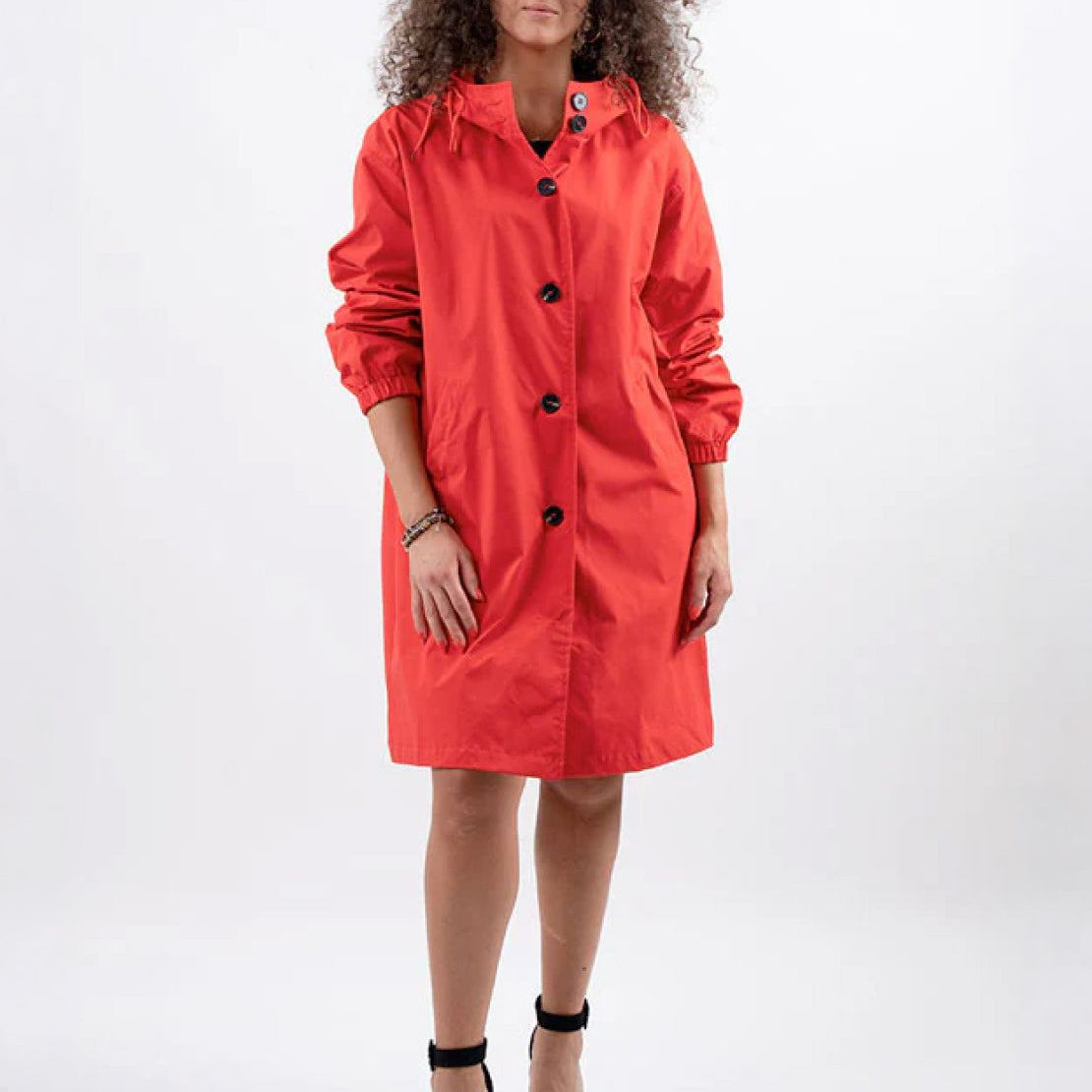 Wasserabweisende Übergroße Kapuzen-Windjacke Regenjacke