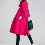 Wasserabweisende Übergroße Kapuzen-Windjacke Regenjacke